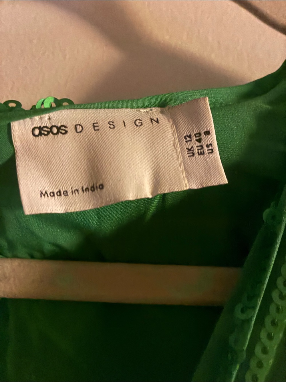 ASOS Emerald Green Sequin V-Neck Mini Dress - Picture 5 of 5